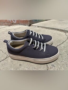 Abeo Women's Blue  Canvas Lace-Up Sneakers with White Sole size 8